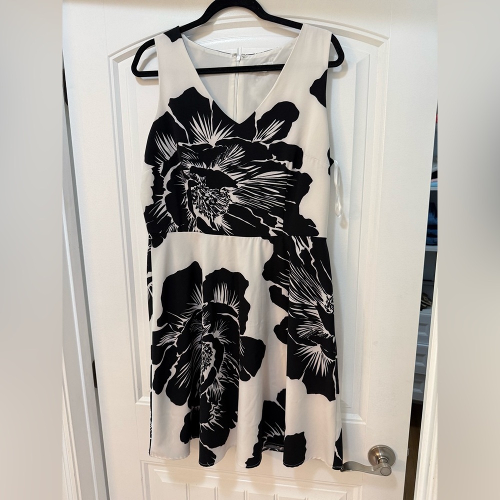 New York & Company Black and White Floral Maxi Dress